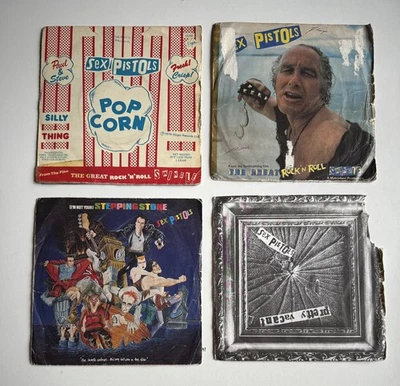 SEX PISTOLS -  4 x 7” singles records Johnny Rotton Sid Viscous  - Image 1 of 4