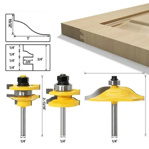 1/4" Shank Raised Panel Cabinet Door Router Bit Woodworking Milling Cutter Set - Bild 1 von 13
