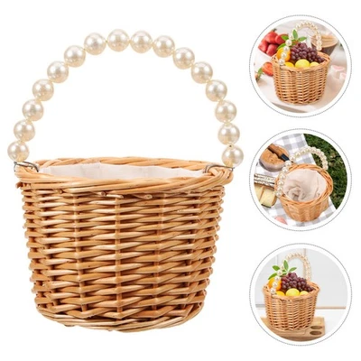  Cesto decorativo intrecciato Cesto portaoggetti in vimini Cesto portaoggetti - Immagine 1 di 4