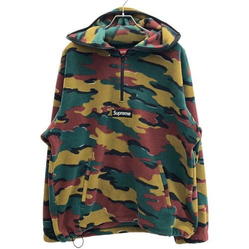 Supreme 23AW Polartec maschera facciale mezza zip felpa con cappuccio pile usata MESC 0