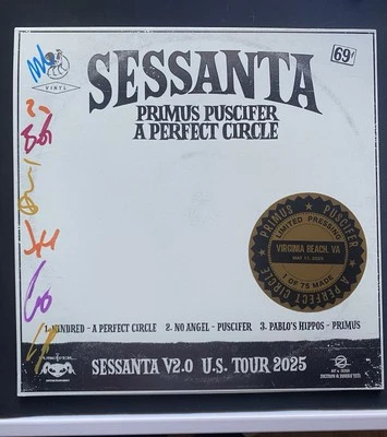 Signed Sessanta Vinyl Primus Puscifer A Perfect Circle Virginia Beach 5.11.25 - Image 1 of 3