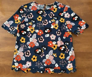 Victoria Beckham for Target Top Women's Small Blue Floral Multicolor Blouse - Picture 1 of 5