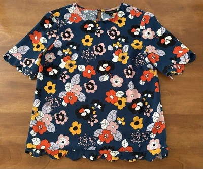 Victoria Beckham for Target Top Women's Small Blue Floral Multicolor Blouse - Image 1 of 4