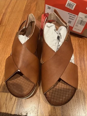 New Pikolinos Mahon Wedge Sandals Women's Leather Crisscross Open Toe Sandals - Image 1 of 4