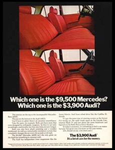 1972 Audi 100 LS-Vintage red interior car photo print ad-Man Cave, Garage Decor - Picture 1 of 1