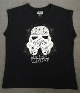 Star Wars Womens Sz 16 Black Graphic Print Stormtrooper T-Shirt Lucasfilm Movie - Picture 1 of 3