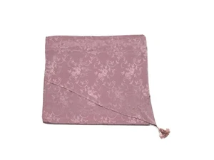 1 Vintage Pink Mauve Curtain Drape Attached Valance Tassel Damask Print Luxury - Picture 1 of 6