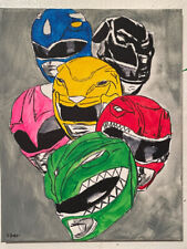 Casques colorés Art Power Rangers MIghty Morphin peints à la main fan art