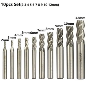 10 piezas 4 brocas de enrutador cilíndrico CNC cortador de molino de extremo recto de flauta 2-12 mm HSS - Imagen 1 de 5