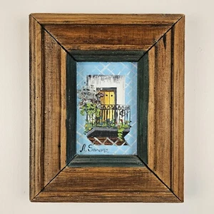 ART - Vintage Original Signed A. Sanchez Painting 11x9 Framed VTG Modern Art - Picture 1 of 10