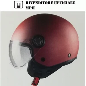 Casco Mph Jet One Lite Moto Scooter Rosso Wine Visiera Occhiale Mis. XXL 61 Roma - Imagen 1 de 17
