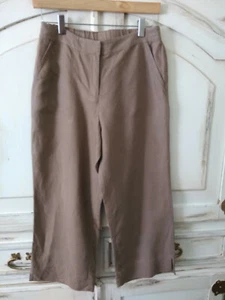 JJILL Damen Hose Cropped/Capri Braun 100% Leinen Größe 6 - Bild 1 von 6