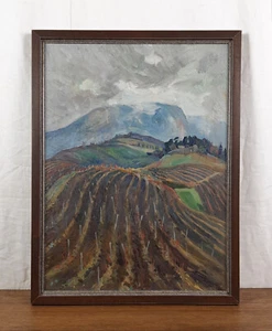 Weinberg Hügel, Original Landschaft, Vintage Ölgemälde, ukrainischer Künstler Koshel - Bild 1 von 13