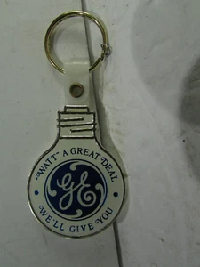 NOS VTG. GE  "Watt a Great Deal" Lightbulb KEY RING key chain Advertising - Picture 1 of 2