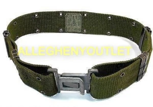 US Military Army ALICE LC-2 Pistol Web Belt, Medium, OD Green, GRAY Buckle, FAIR - Picture 1 of 7