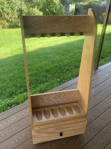 Custom Heavy Duty Wooden cherry wood base Gun Rifle Display Rack, 6 guns w Box - Picture 1 of 9