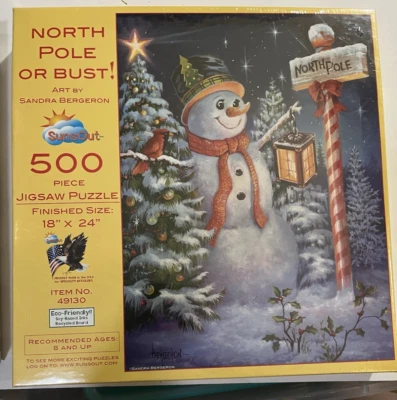 SunsOut Jigsaw Puzzle-- North Pole or Bust!-- 500 Pieces--New/Sealed - Image 1 of 2