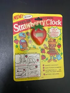 Vintage 1982 Nelsonic Stick-On Strawberry Clock | LCD Quartz Digital | MOC NEW - Picture 1 of 3