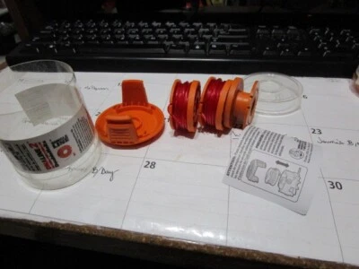 WORX WA0207 2 Replacement Spool & 1 Spool Cap for most WORX cordless trimmers - Image 1 of 4
