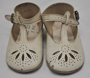 Vintage Leather Baby Shoes. Man Made In The U.S.A. Doll 318 2 - Picture 1 of 4
