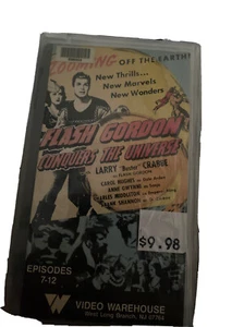 1985 Re-release Sealed Flash Gordon Conquers The Universe VHS Tape Buster Crabbe - Picture 1 of 6