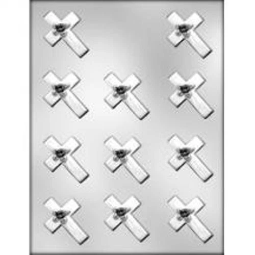 КРЕСТ С ЦВЕТКОМ 2 «ПРИЧАСТИЯ КРЕЩЕНИЕ ШОКОЛАД КОНФЕТЫ ФОРМА СДЕЛАЙ САМ ВЕЧЕРИНКИ ОДОЛЖЕНИЙ  - Изображение 1 из 1