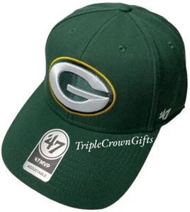 NFL Green Bay Packers ('47 Brand) MVP Hat Adjustable Strap Dark Green - Picture 1 of 5