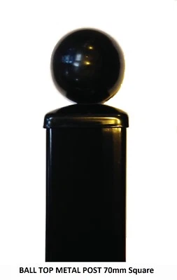 Metal POST Ball Top 70x70x1400mm Concrete-in Blank Galvanised gate BP70X1400BZP - Image 1 of 2