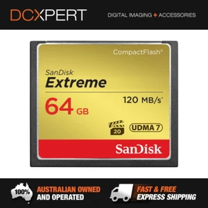 SANDISK 64GB EXTREME COMPACTFLASH CARD 120MB/S (SDCFXSB-064G-G46) - Picture 1 of 3