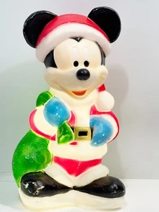 Vintage Disney Topolino Babbo Natale 18" Natale Soffiaggio Stampo Babbo Natale più illuminato - Foto 1 di 5