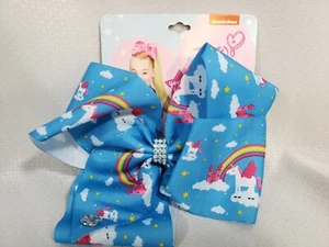 Arco de pelo JoJo Siwa alado castillo unicornio nubes arco iris joyas azul firma - Imagen 1 de 3