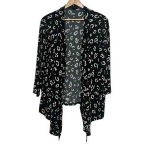 Haut torrid femme taille 2X ouvert devant noir imprimé animal stretch manches 3/4 - Photo 1 sur 10