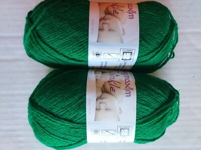 Mary Maxim Twinkle yarn, Grass, lot of 2 (230 yds each) - Image 1 of 2