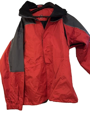 Vintage Marlboro Men M Red Gray Waterproof Windbreaker Jacket Fall Spring w Hood - Image 1 of 4