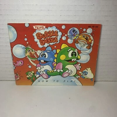 Authentic Bubble Bobble (Nintendo, NES 1986) - Instruction Manual Only (No Game) - Image 1 of 4