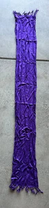 Vintage 1990s Jennifer Moore Purple Knit Indian Rayon Fringe Scarf 10 x 75 - Picture 1 of 5
