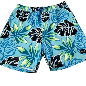 Shurley Board Pantaloncini Uomo Grande Stampa Tropicale Blu Stretch Tasche Surf Nuoto - Foto 1 di 7