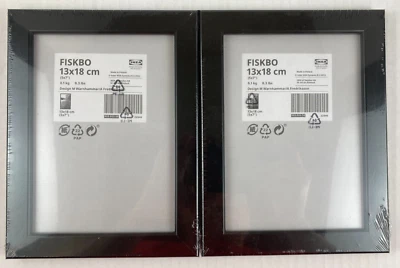Lot of 2 IKEA FISKBO Frame, Black , 13x18 cm, 7x5" Photo Frame Picture Frame NEW - Image 1 of 3