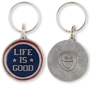 Life Is Good LIG STAR COIN Keeper Keyring Key Fab Medallion Patriotic Jake Blue - Picture 1 of 4