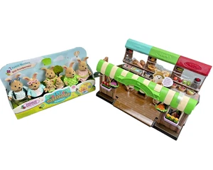Li'l Woodzeez Hoppin' Farmers Market Spielset & Wattebaum Kaninchenfamilie Set - Bild 1 von 21