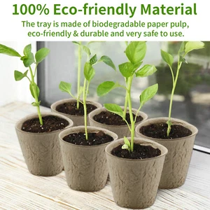 50PCS Plant Grow Pots Garden Seedling Cups Eco-Friendly Pots Biodegradable Pulp - Picture 1 of 42