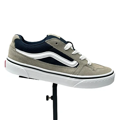 Vans Caldrone Youth Boy's Suede Sneakers Size 4 Gray/Navy Blue Classic Style - Image 1 of 4