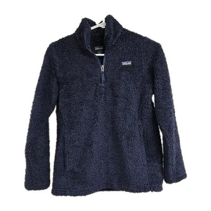 Patagonia Los Gatos Quarter Zip Fleece Pullover Navy Blue Girls Size L/12 - Picture 1 of 8