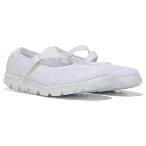 NWOB Propet TravelActiv White Mary Jane Sneaker Women 9 X (2E) Wide Comfy Flats - Picture 1 of 9