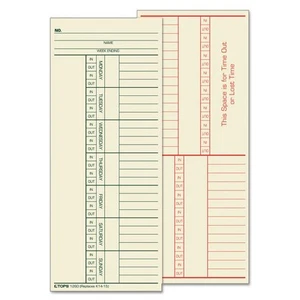 TOPS Manila Time Cards 3.375 x 8.25 Inches 500 Pack Weekly Format K14 Replaces - Picture 1 of 3