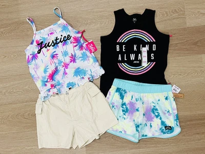 New Lot Of Girls Size XL  Justice Brand Summer Outfits Cute Youth Bundle NWT - Image 1 of 4