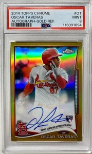 2014 Topps Chrome Rookie Autograph Oscar Taveras Gold Auto 49/50 RC POP 2 PSA 9 - Picture 1 of 2