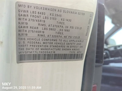 FRONT AC EVAPORATOR HOUSI 7L0 820 021 L 2009 VOLKSWAGEN TOUAREG Foto 1 de 4