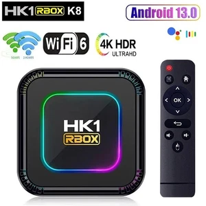 RBOX HK1 Android 13 TV Box 16/32/64GB Quad Core HD 8K Dual WIFI Media Player UK - Picture 1 of 17