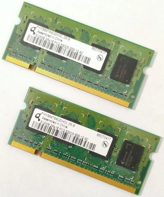 512MB x 2 = 1GB DDR2 Laptop Memory RAM PC2-5300 SO-DIMM Kit Set Pair 2 Infineon - Image 1 of 2